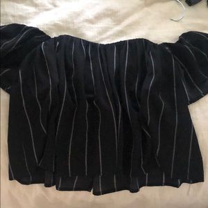 Strapless black and white top